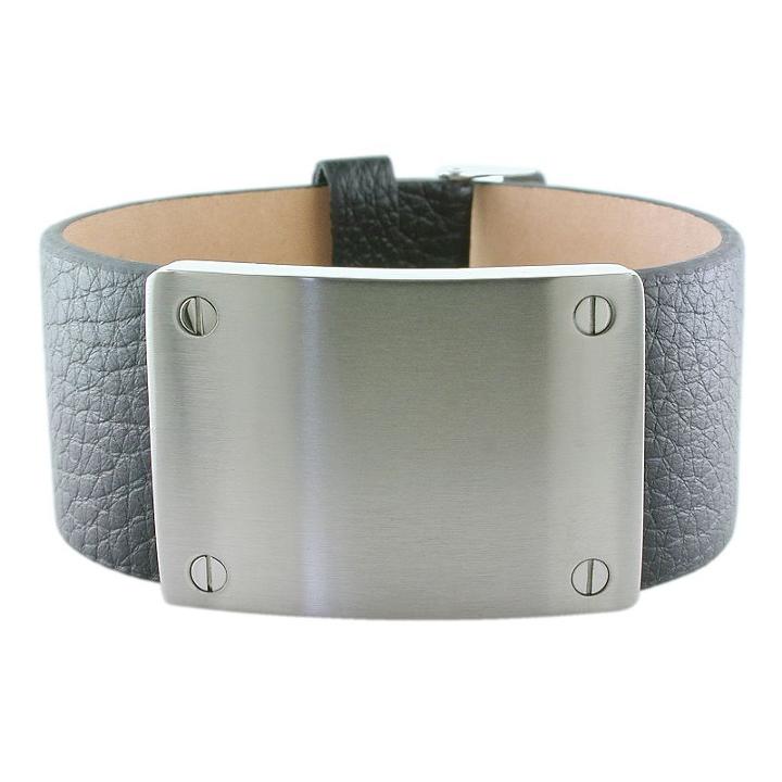 Lynx Stainless Steel And Leather Bracelet, Women's, Grey
