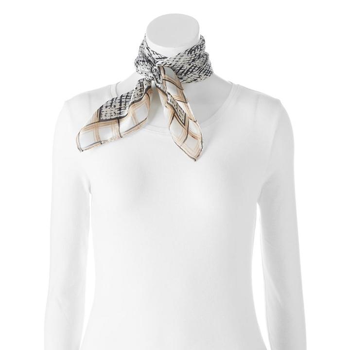 Apt. 9&reg; Picnic Check Square Scarf, Women's, Black