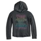 Girls 7-16 & Plus Size So&reg; Fleece Pullover Graphic Hoodie, Size: 10, Med Grey