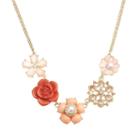 Lc Lauren Conrad Gold Tone Simulated Crystal And Simulated Pearl Flower Necklace, Women's, Multicolor