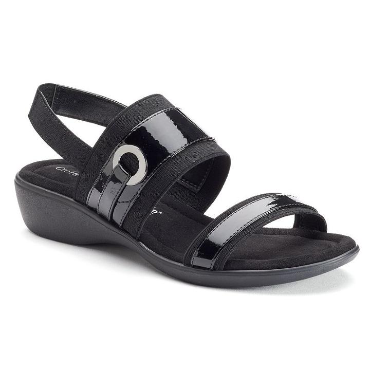 Croft & Barrow&reg; Gladis Women's Ortholite Wedge Sandals, Size: Medium (6), Black