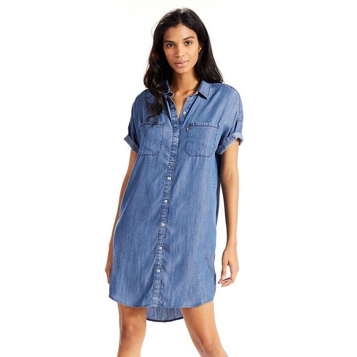 Women's Levi's Holly Jean Shirtdress, Size: Xs, Blue