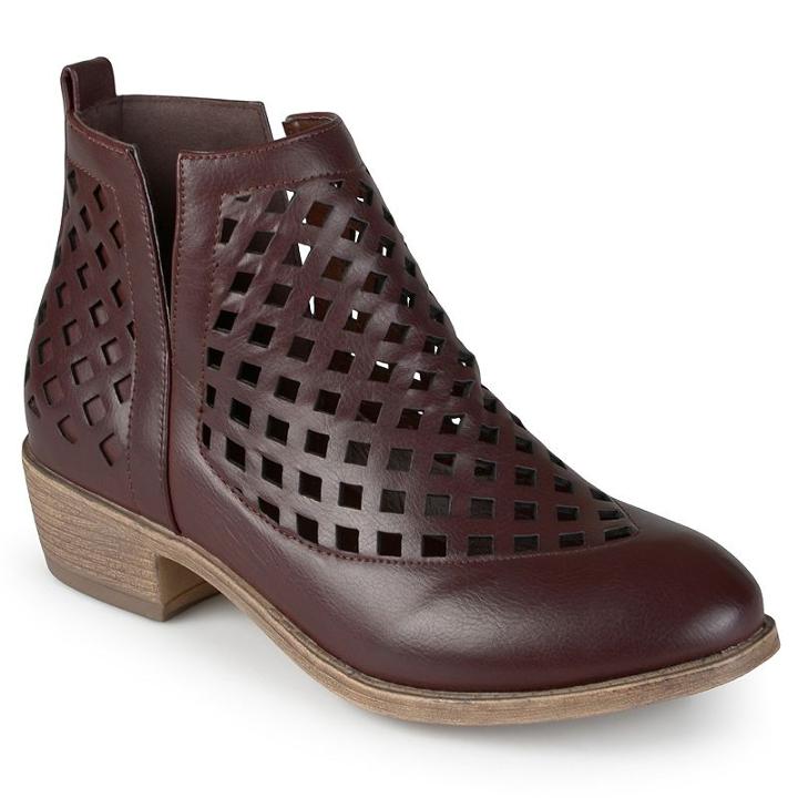 Journee Collection Kat Women's Ankle Boots, Girl's, Size: 8.5, Dark Red