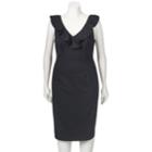 Juniors' Plus Size Wrapper Ruffle Ponte Midi Dress, Teens, Size: 1xl, Black
