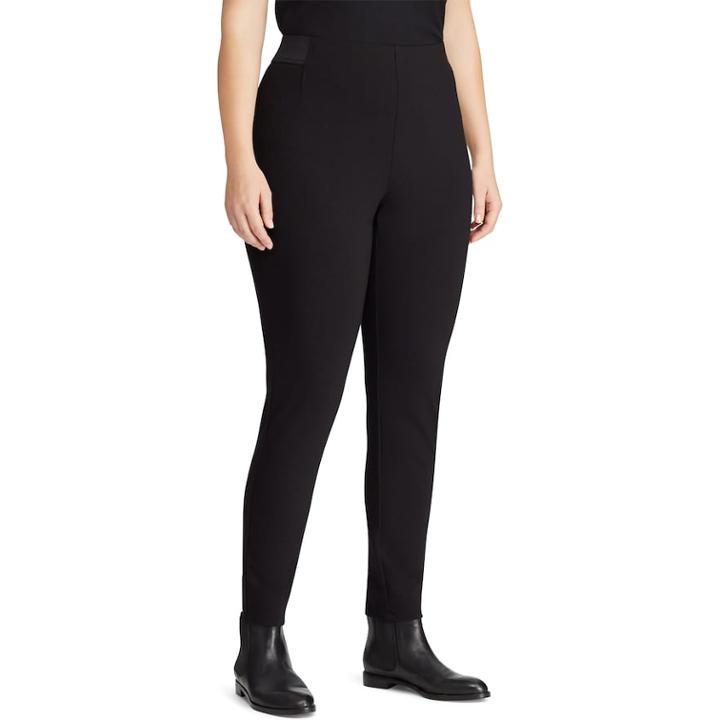 Plus Size Chaps Stretch Ponte Skinny Pants, Women's, Size: 0x, Black