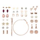 Mudd&reg; Simulated Pearl, Flower, Arrow & Owl Earring Set, Women's, Pink