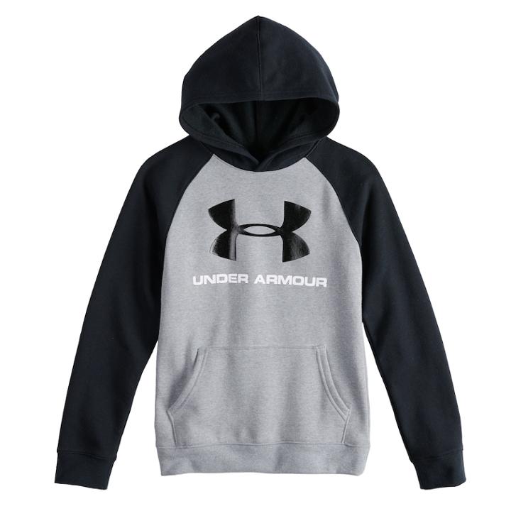 Boys 8-20 Under Armour Rival Logo Hoodie, Size: Small, Med Grey