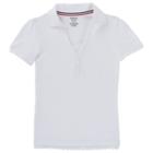 Girls 4-16 French Toast School Uniform Lace Trim Polo, Girl's, Size: 4-5, White