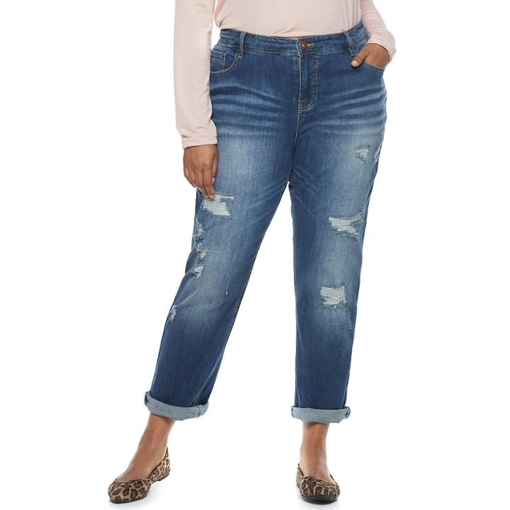 Juniors' Plus Size Unionbay Marni Ripped Skinny Jeans, Teens, Size: 22 W, Beige Over