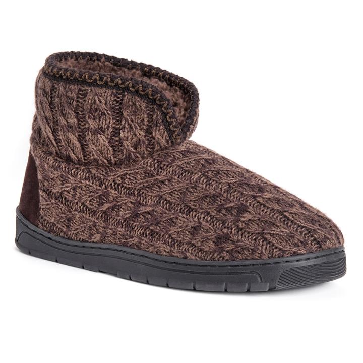 Men's Muk Luks Mark Bootie Slippers, Size: Medium, Lt Brown