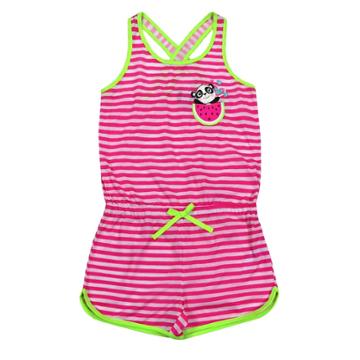 Girls 4-16 Jellifish Striped Sleep Romper, Size: 10-12, Brt Pink