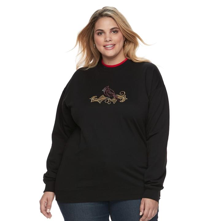Plus Size Women's Mccc Holiday Fleece Top, Size: 2xl, Black