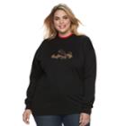 Plus Size Women's Mccc Holiday Fleece Top, Size: 2xl, Black