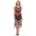 Petite Apt. 9&reg; Printed Shark-bite Dress, Women's, Size: L Petite, Med Brown