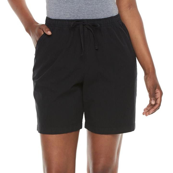 Women's Gloria Vanderbilt Lucy Sheeting Shorts, Size: Large, Black