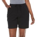 Women's Gloria Vanderbilt Lucy Sheeting Shorts, Size: Large, Black