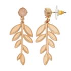 Lc Lauren Conrad Crackle Stone Leaf Nickel Free Drop Earrings, Women's, Med Brown