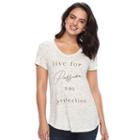 Women's Apt. 9&reg; V-neck Graphic Tee, Size: Xl, Med Beige