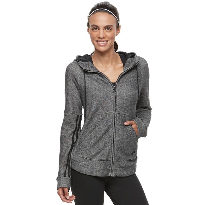 Women's Adidas Full-zip Hoodie, Size: Xl, Black