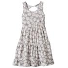 Girls 7-16 & Plus Size So&reg; Twist Back Patterned Skater Dress, Girl's, Size: L/12, Med Grey