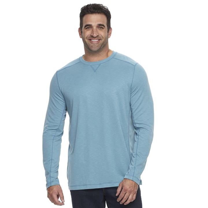 Big & Tall Croft & Barrow&reg; Classic-fit Slubbed Outdoor Performance Tee, Men's, Size: Xl Tall, Blue (navy)