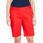 Women's Izod Midrise Bermuda Shorts, Size: 14, Red