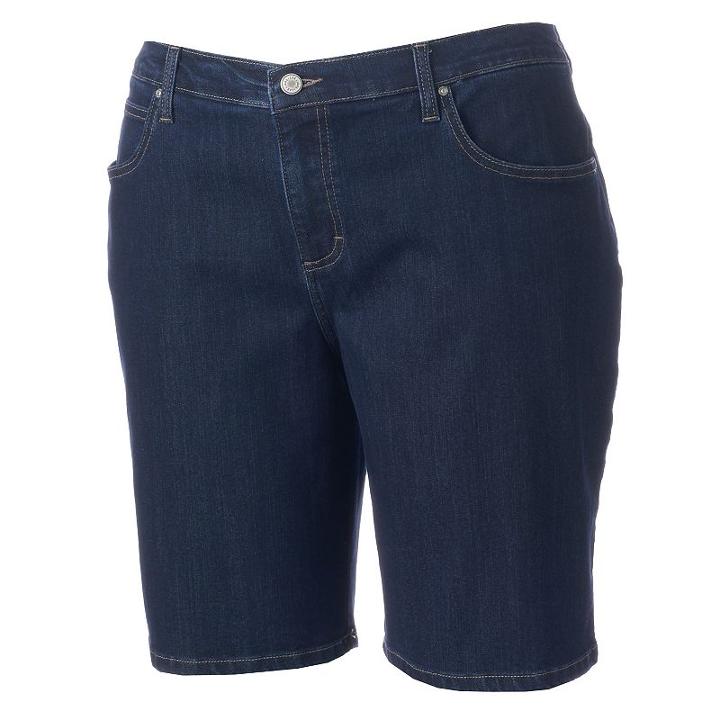 Plus Size Lee Relaxed Fit Bermuda Shorts, Women's, Size: 16 - Regular, Blue