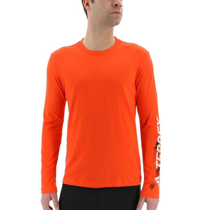 Men's Adidas Outdoor Climaliteterrex Logo Performance Tee, Size: Small, Red