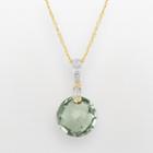 14k Gold Green Quartz And Diamond Accent Pendant, Women's, Size: 18