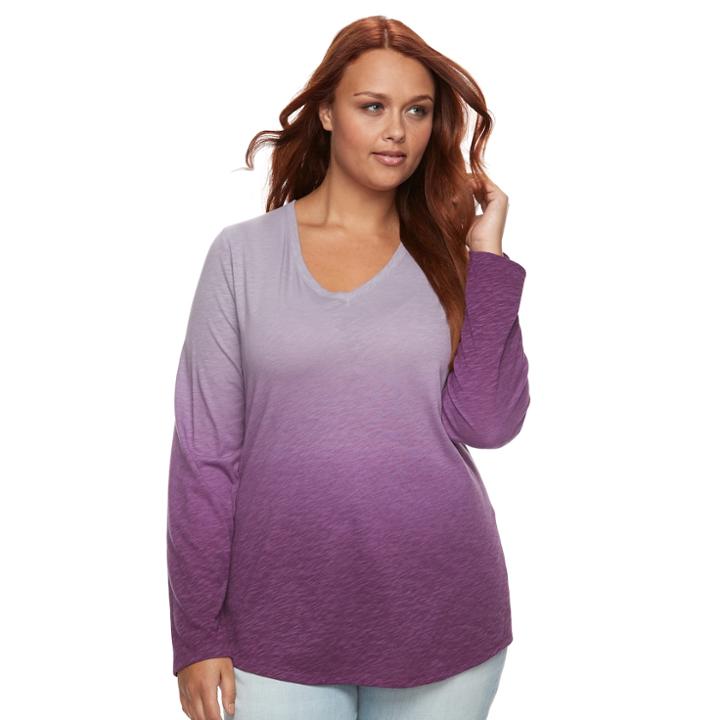 Plus Size Sonoma Goods For Life™ Essential V-neck Tee, Women's, Size: 1xl, Purple