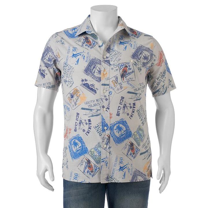 Big & Tall Croft & Barrow&reg; Classic-fit Tropical Button-down Shirt, Men's, Size: Xxl Tall, Med Blue