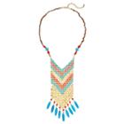 Gs By Gemma Simone Sun Salutation Collection Chevron Bib Necklace, Girl's, Size: 21, Multicolor