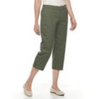 Women's Croft & Barrow&reg; Essential Twill Capri Pants, Size: 8, Dark Green