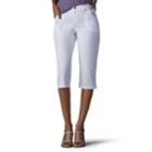 Petite Lee Lyric Twill Skimmer Capris, Women's, Size: 4 Petite, White