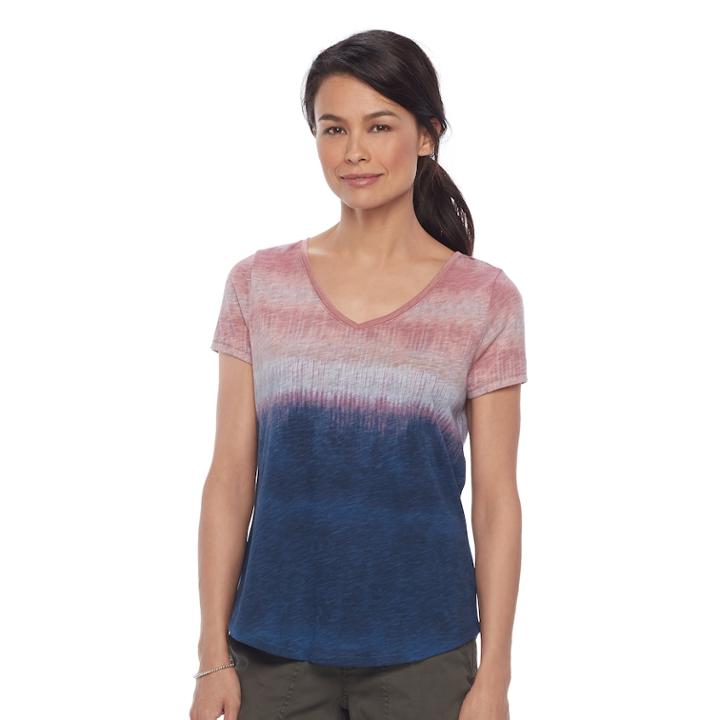 Petite Sonoma Goods For Life&trade; Essential V-neck Tee, Women's, Size: Xs Petite, Light Pink