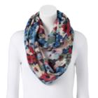 Women's Chaps Painterly Floral Infinity Scarf, Black