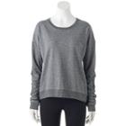 Juniors' So&reg; Perfectly Soft Shirred Long Sleeve Sweatshirt, Teens, Size: Medium, Dark Grey