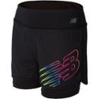 Girls 7-16 New Balance Layered Performance Bike Shorts, Girl's, Size: Large, Black