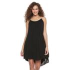 Women's Nina Leonard Gauze Shift Dress, Size: Medium, Black