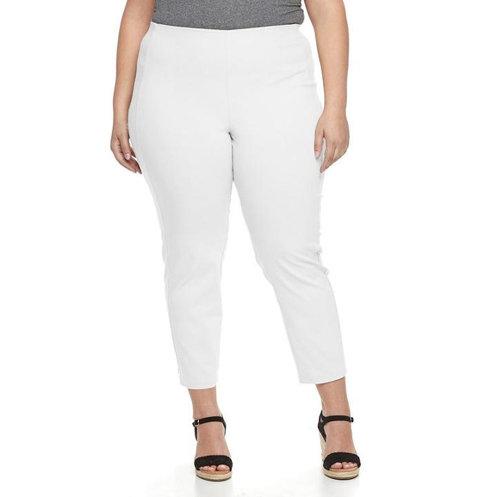 Plus Size Croft & Barrow&reg; Slim Ankle Pants, Women's, Size: 18 W, White