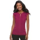 Women's Elle&trade; Pintuck Ruffle Top, Size: Large, Pink