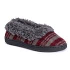 Muk Luks Women's Striped Slide Slippers, Size: Medium, Dark Red