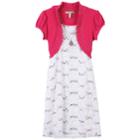 Girls 7-16 & Plus Size Speechless Mock-layered Cardigan Floral Dress With Necklace, Size: 16, White