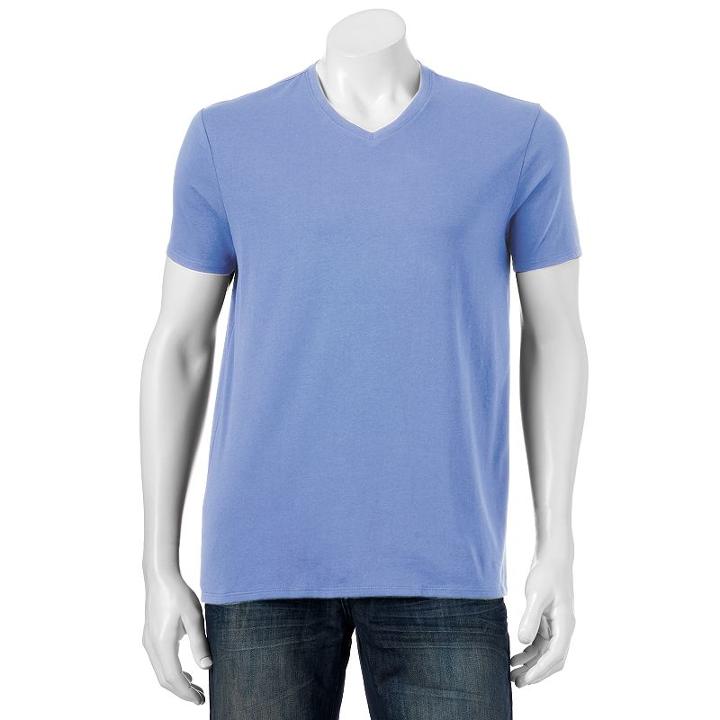Men's Apt. 9 Solid V-neck Tee, Size: Xl, Blue (navy)