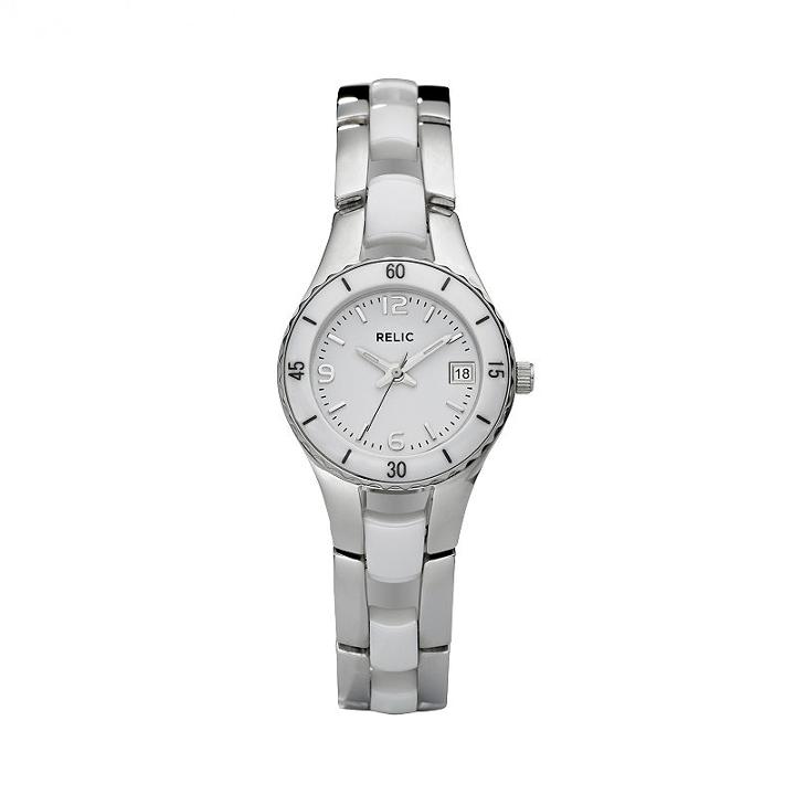 Relic Women's Charlotte Stainless Steel & Ceramic Watch, Size: Small, White, Durable