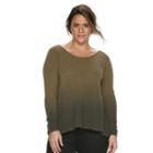 Plus Size Rock & Republic&reg; Crisscross-back Sweater, Women's, Size: 0x, Green