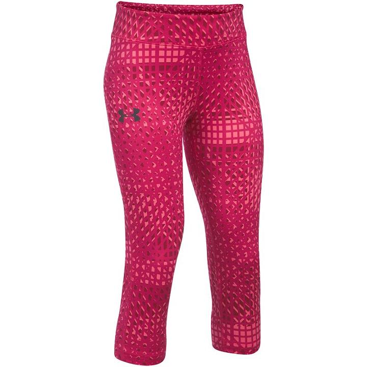 Girls 7-16 Under Armour Heatgear Printed Capri Leggings, Girl's, Size: Medium, Pink Other