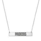 Green Bay Packers Sterling Silver Bar Link Necklace, Women's, Size: 18, Grey