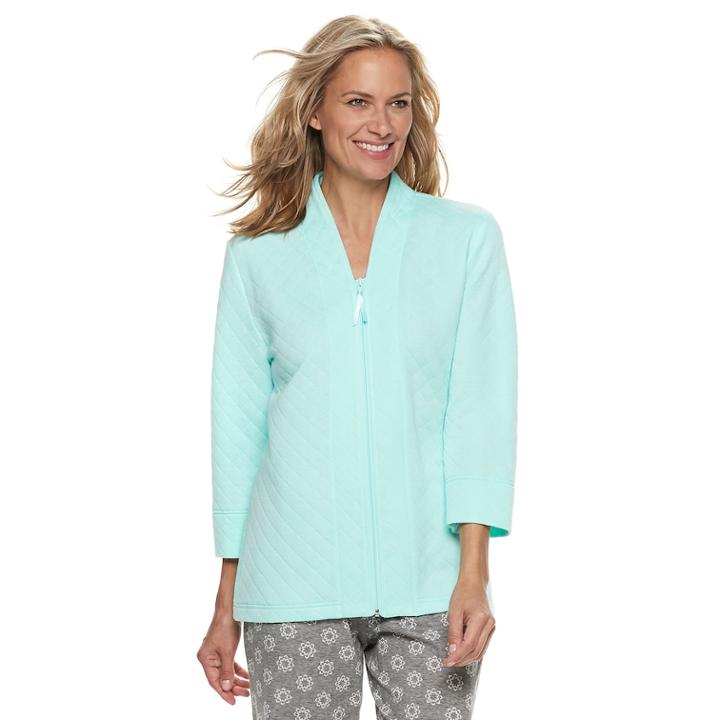 Women's Croft & Barrow&reg; Quilted Bed Jacket, Size: Xl, Med Blue