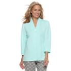 Women's Croft & Barrow&reg; Quilted Bed Jacket, Size: Xl, Med Blue